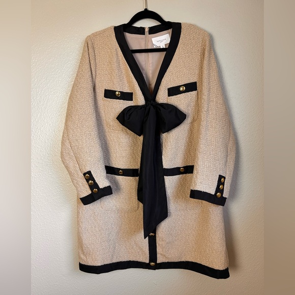 Tuckernuck POMANDER PLACE Coco Tweed Dress with a Bow XL - Picture 2 of 5